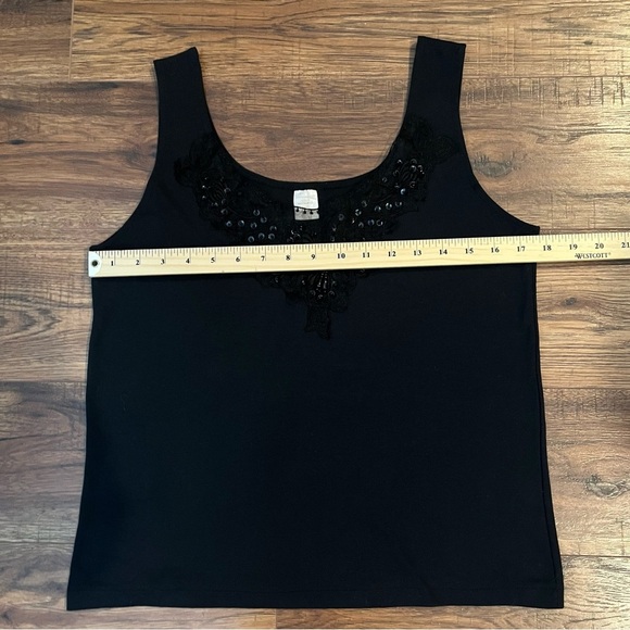 Vintage Y2K Black Sleeveless Top Beaded Accents Whimsigoth Fairy Retro‎ Medium - Picture 3 of 7